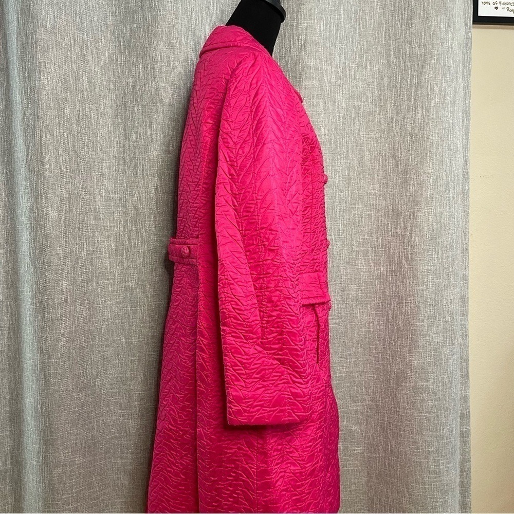 Vintage La Sport Dupont Zepel 70s All Weather Button Down Hot Pink Trench Coat‎ - Picture 2 of 16